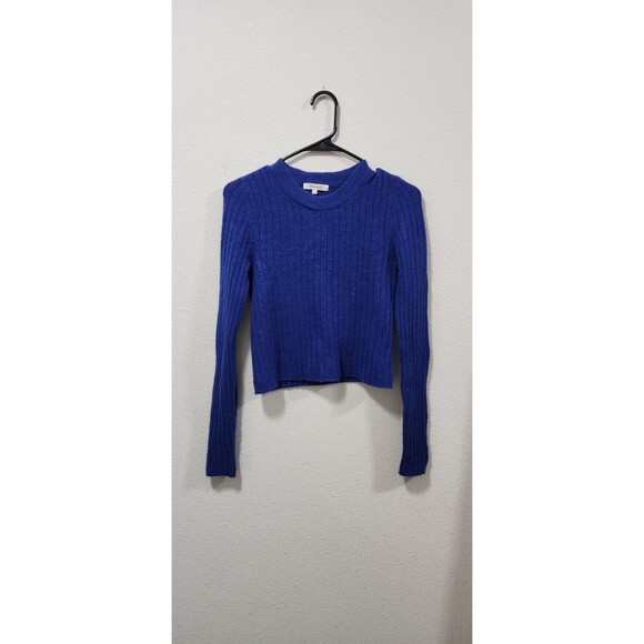 Madewell Size S Cropped Crewneck Wool Blend Y2k 90's Tight Knit Sweater Preppy - Picture 1 of 6